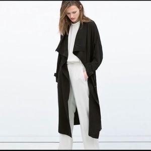 Black/charcoal Zara Trench